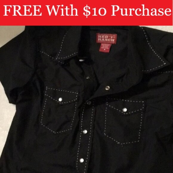 Western Rodeo Pearl Snaps Boy's Size Medium Shirt RED BANNER - Picture 1 of 7